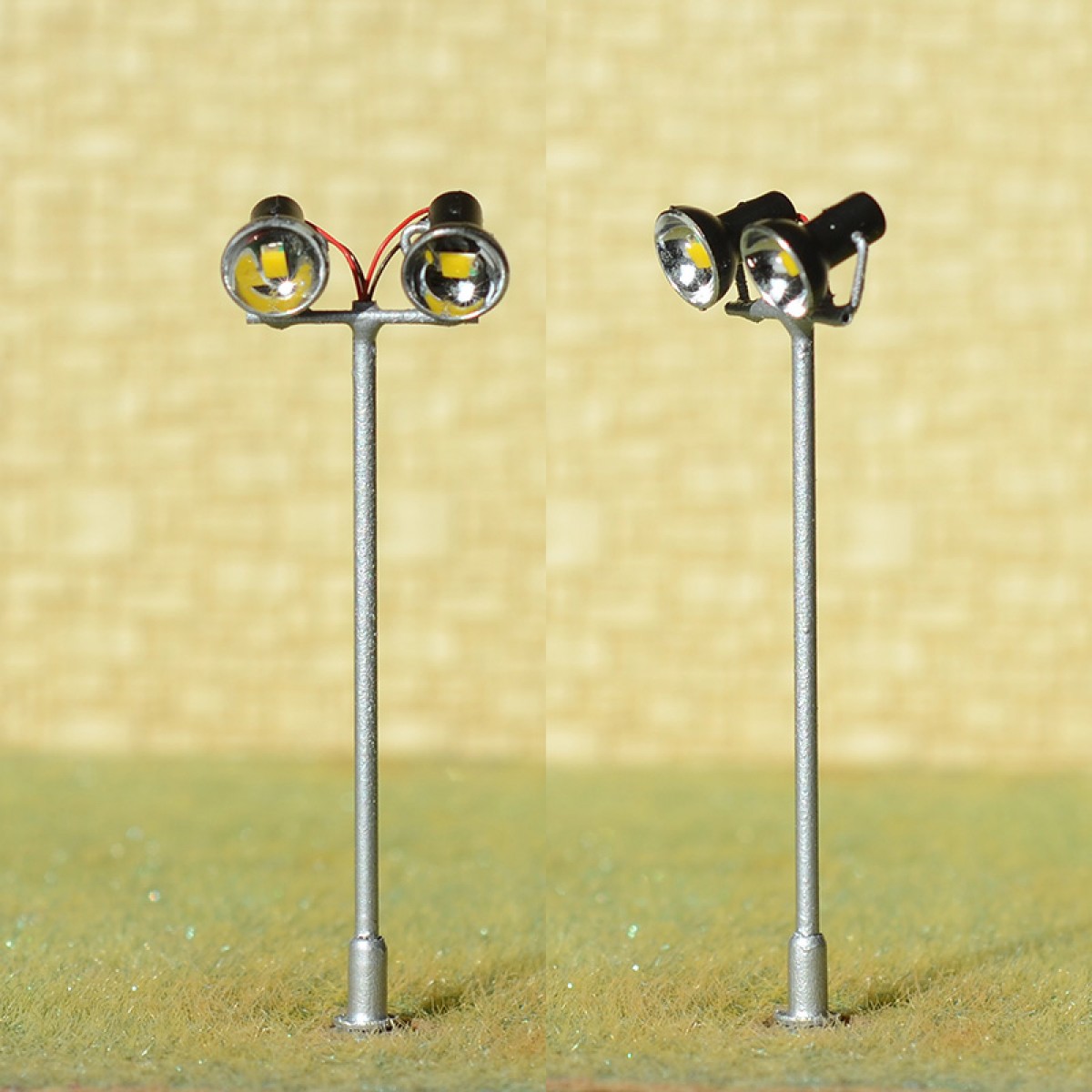 2 x OO / HO Scale LED spotlight model limelight projector street lamp post #6D